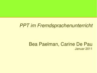 PPT im Fremdsprachenunterricht