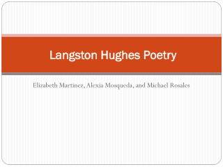 Langston Hughes Poetry