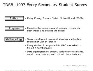 TDSB: 1997 Every Secondary Student Survey