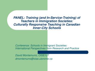 Conference: Schools in Immigrant Societies: International Perspectives from Research and Practice