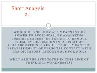 Short Analysis 2.1
