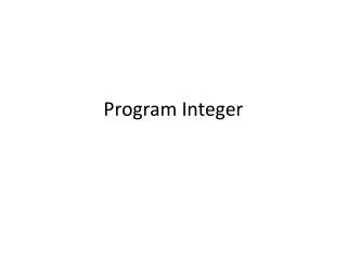 Program Integer