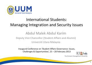 International Students: Managing Integration and Security Issues
