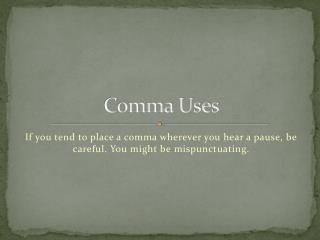 Comma Uses