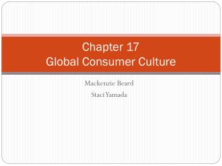 Chapter 17 Global Consumer Culture
