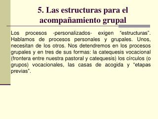 5. Las estructuras para el acompañamiento grupal