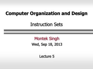 Computer Organization and Design Instruction Sets