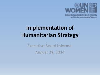 Implementation of Humanitarian Strategy