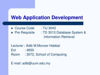 Web Application Development