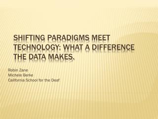 Shifting paradigms meet technology: What a difference the data makes.