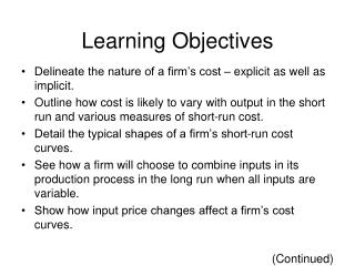 Learning Objectives