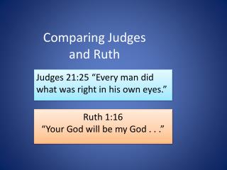 Comparing Judges and Ruth