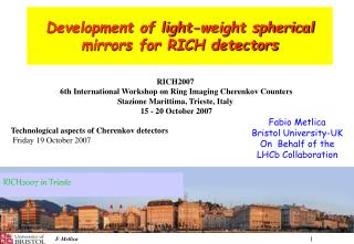 Development of light-weight spherical mirrors for RICH detectors