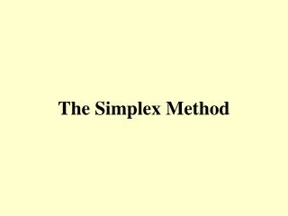 The Simplex Method