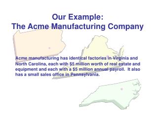Our Example: The Acme Manufacturing Company