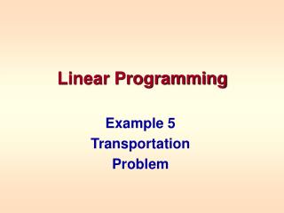 Linear Programming