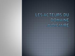 Les acteurs du domaine judiciaire