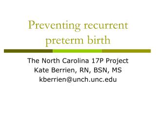 Preventing recurrent preterm birth