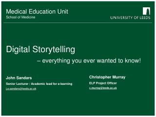 Digital Storytelling – everything you ever wanted to know!
