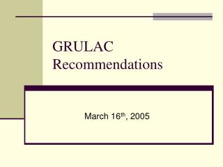 GRULAC Recommendations