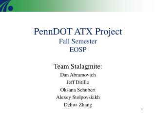 PennDOT ATX Project Fall Semester EOSP