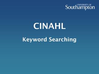 CINAHL Keyword Searching