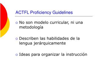 ACTFL Proficiency Guidelines