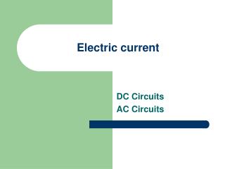 Electric current