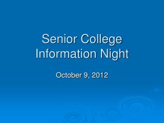 Senior College Information Night