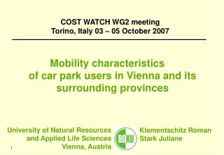 Mobility characteristics of car park users in Vienna and its surrounding provinces
