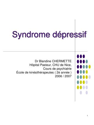 Syndrome dépressif
