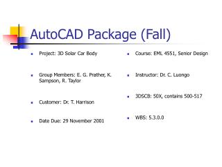 AutoCAD Package (Fall)