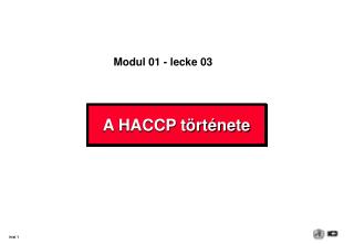 A HACCP története