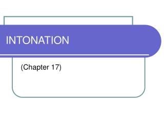 INTONATION