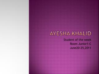 Ayesha Khalid