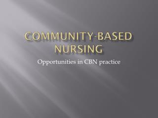 Community-Based Nursing