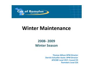 Winter Maintenance