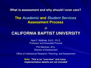 The Academic and Student Services Assessment Process