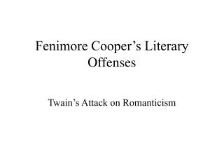 coopers literary offenses