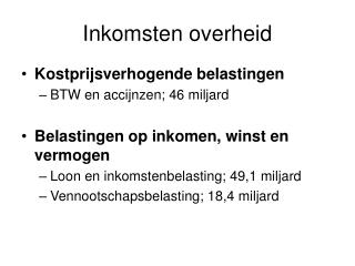 Inkomsten overheid