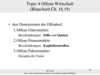 Topic 4 Offene Wirtschaft (Blanchard Ch. 18,19)