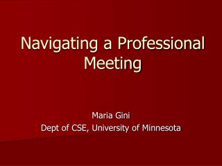 Navigating a Professional Meeting