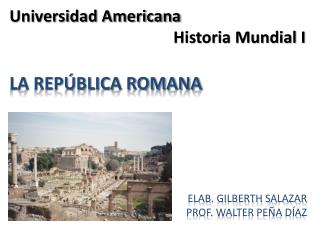 Universidad Americana 					 Historia Mundial I