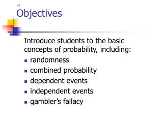 1-1 Objectives