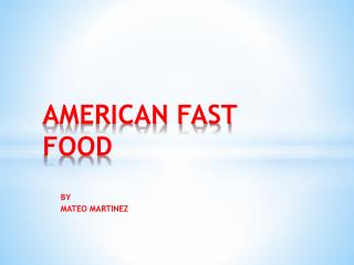 AMERICAN FAST FOOD