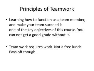 Principles of Teamwork