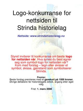 Logo-konkurranse for nettsiden til Strinda historielag