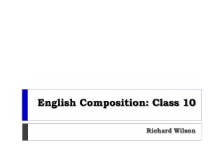 English Composition: Class 10
