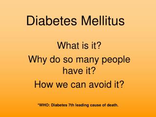 Diabetes Mellitus