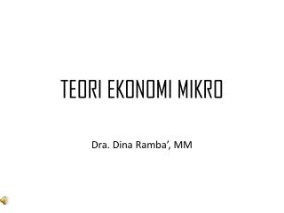 TEORI EKONOMI MIKRO